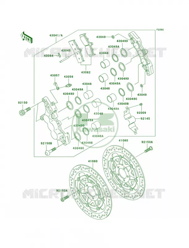 Front Brake Kawasaki MOTOS 1500 2002 Vulcan 1500 Mean Streak  VN1500-P1