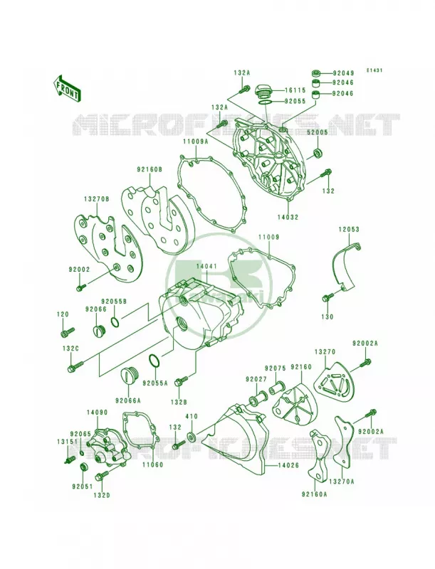 Engine Covers Kawasaki MOTOS 500 2000 Vulcan 500 LTD  EN500-C5