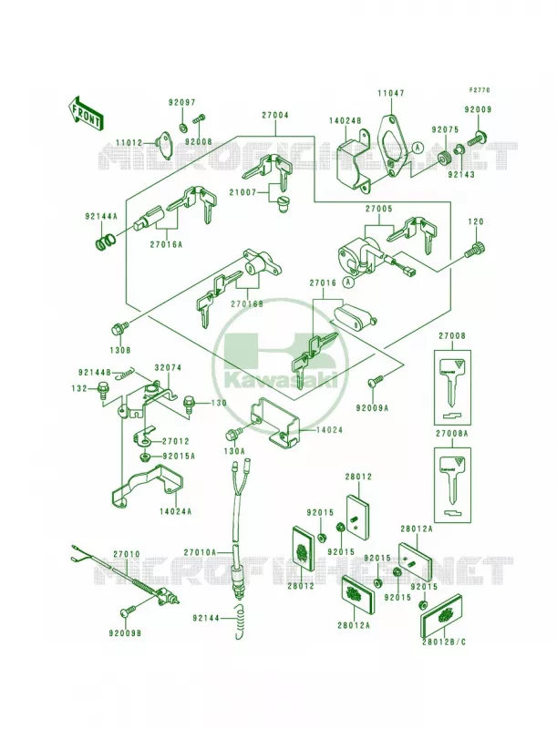 Ignition SwitchLocksRefiectors Kawasaki MOTOS 500 1994 Vulcan 500  EN500-A5