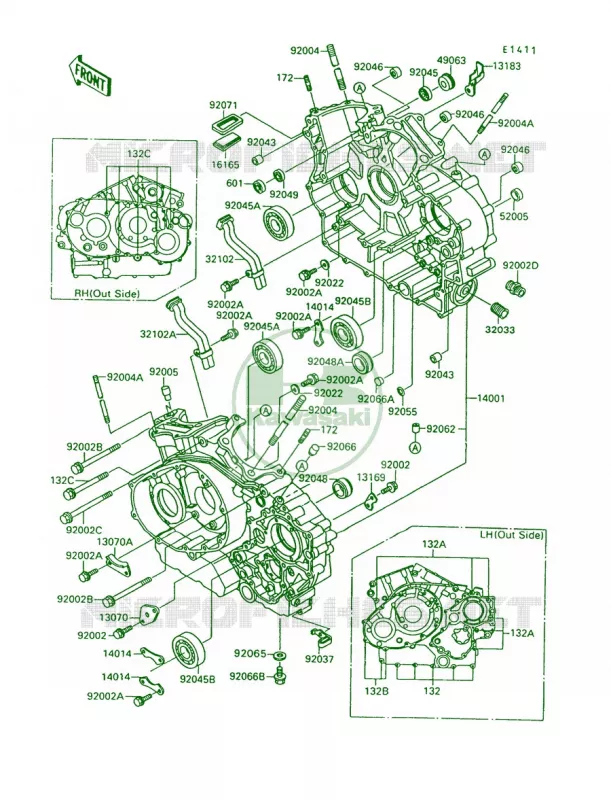 Crankcase Kawasaki MOTOS 1500 1994 Vulcan 88  VN1500-A8
