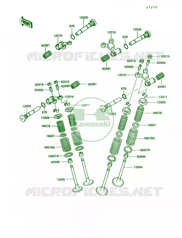 Valves Kawasaki MOTOS 450 1990 454 LTD  EN450-A6