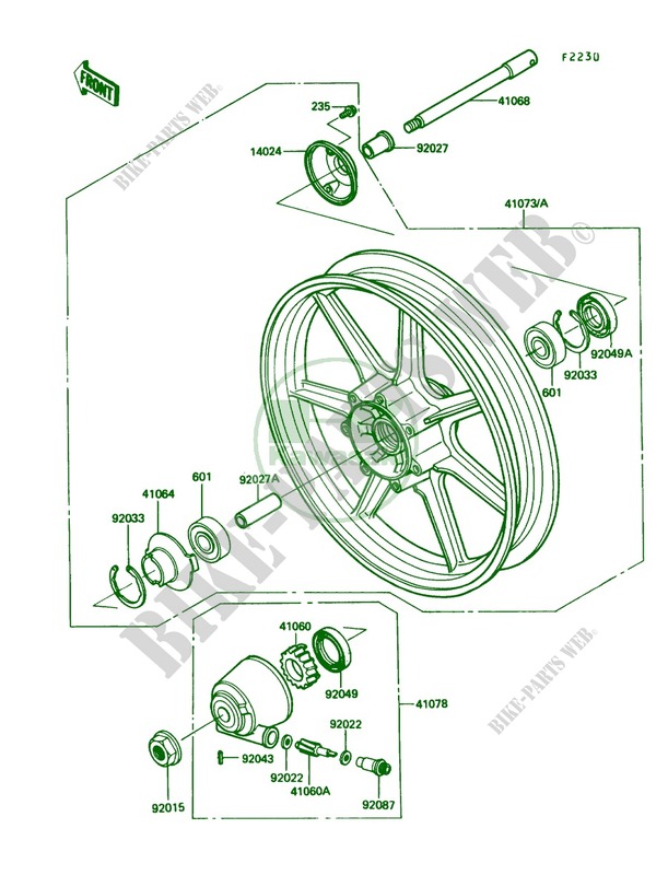 Front Wheel for Kawasaki 454 LTD 1989