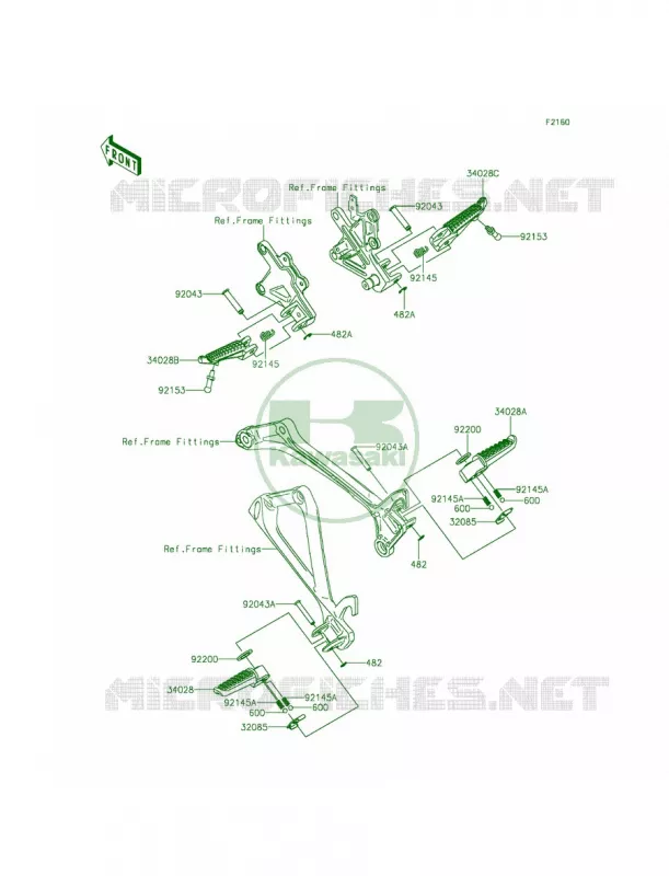 Footrests Kawasaki MOTOS 1000 2015 Ninja ZX-10R ABS  ZX1000KFF