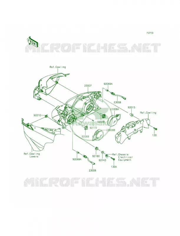 Headlights Kawasaki MOTOS 636 2013 Ninja ZX-6R   ZX636EDF