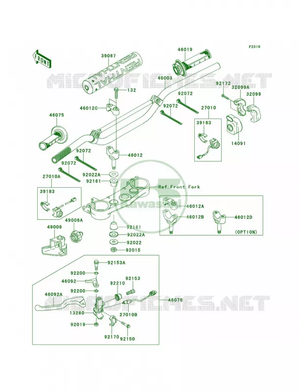 Handlebar Kawasaki MOTOS 450 2014 KLX450R  KLX450AEF