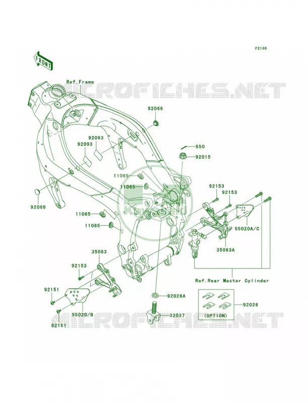 Frame FittingsFront Kawasaki MOTOS 600 2007 Ninja ZX-6R  ZX600P7F