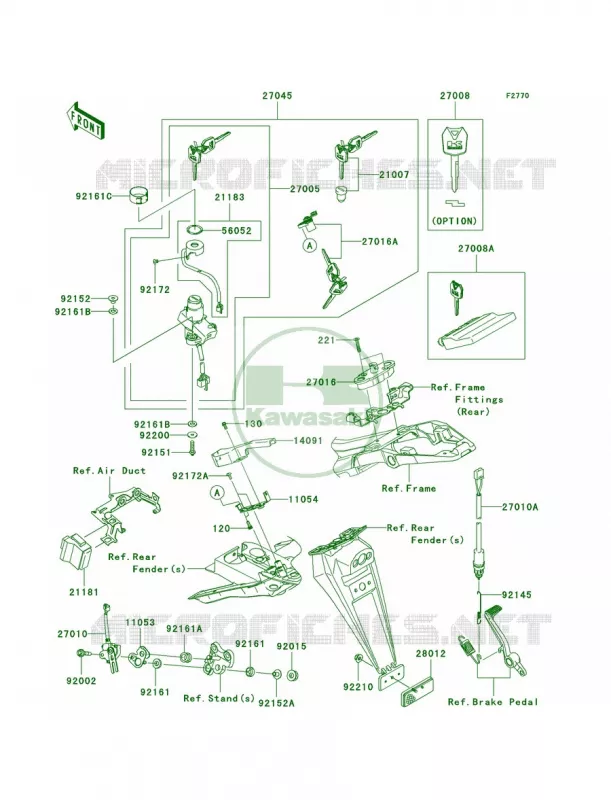 Ignition Switch Kawasaki MOTOS 600 2007 Ninja ZX-6R  ZX600P7F