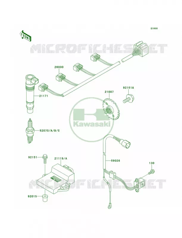 Ignition System Kawasaki MOTOS 900 2001 Ninja ZX-9R  ZX900-E2