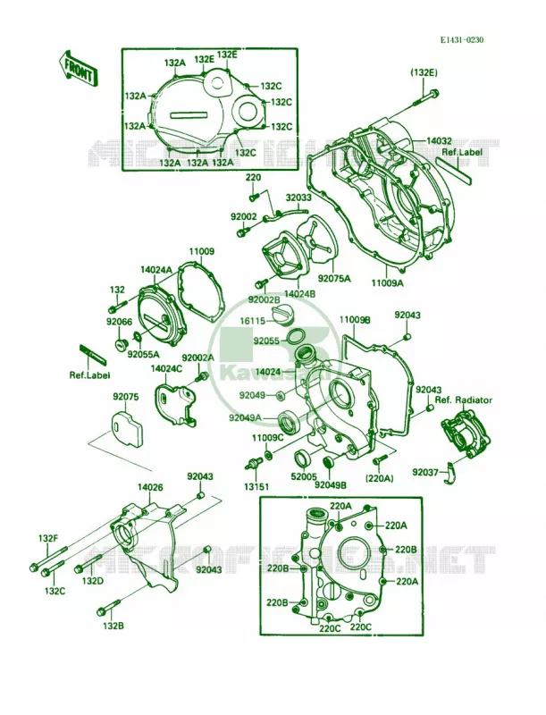 Engine Covers Kawasaki MOTOS 1000 1989 Ninja ZX-10  ZX1000-B2