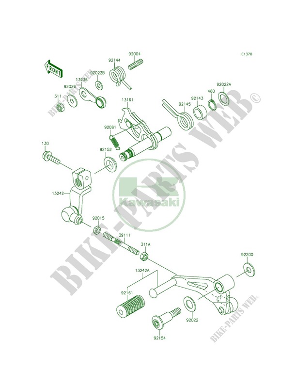 Gear Change Mechanism for Kawasaki Z250SL 2014