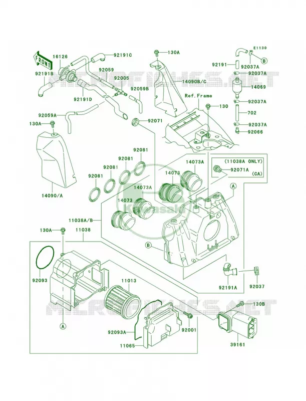 Air Cleaner Kawasaki MOTOS 1200 2005 ZRX1200R  ZR1200-A5