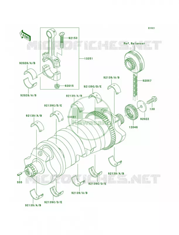 Crankshaft Kawasaki MOTOS 1200 2005 ZRX1200R  ZR1200-A5