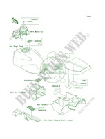 Labels for Kawasaki ZRX1200R 2002