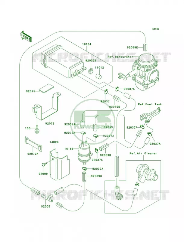 Fuel Evaporative SystemCA Kawasaki MOTOS 500 2000 Ninja 500R  EX500-D7