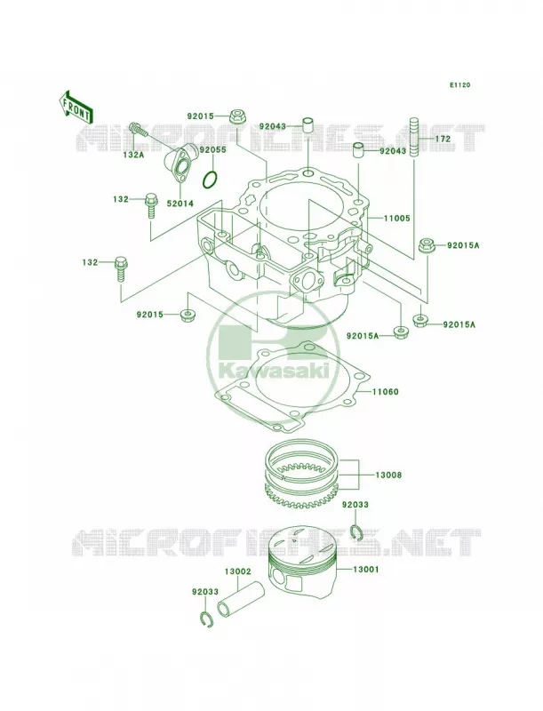 CylinderPistons Kawasaki MOTOS 650 1996 KLX650R  KLX650-D1